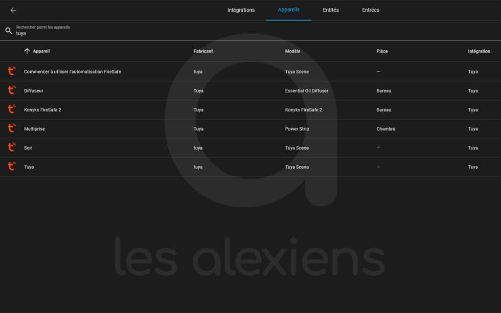 Les appareils Tuya dans Home Assistant