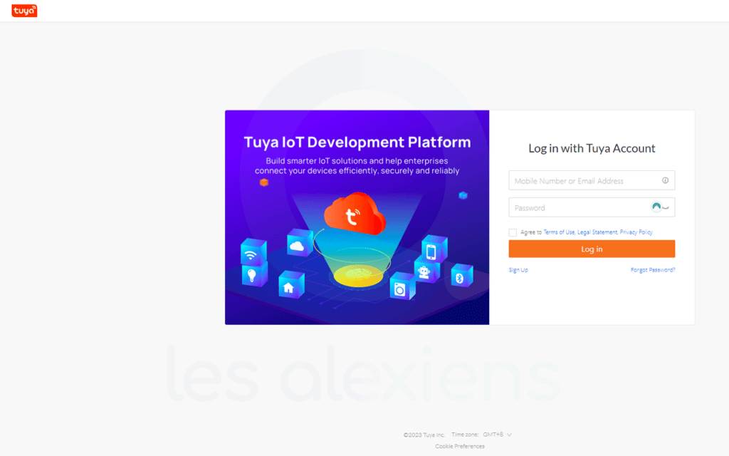 Créer un compte Tuya IoT Platform
