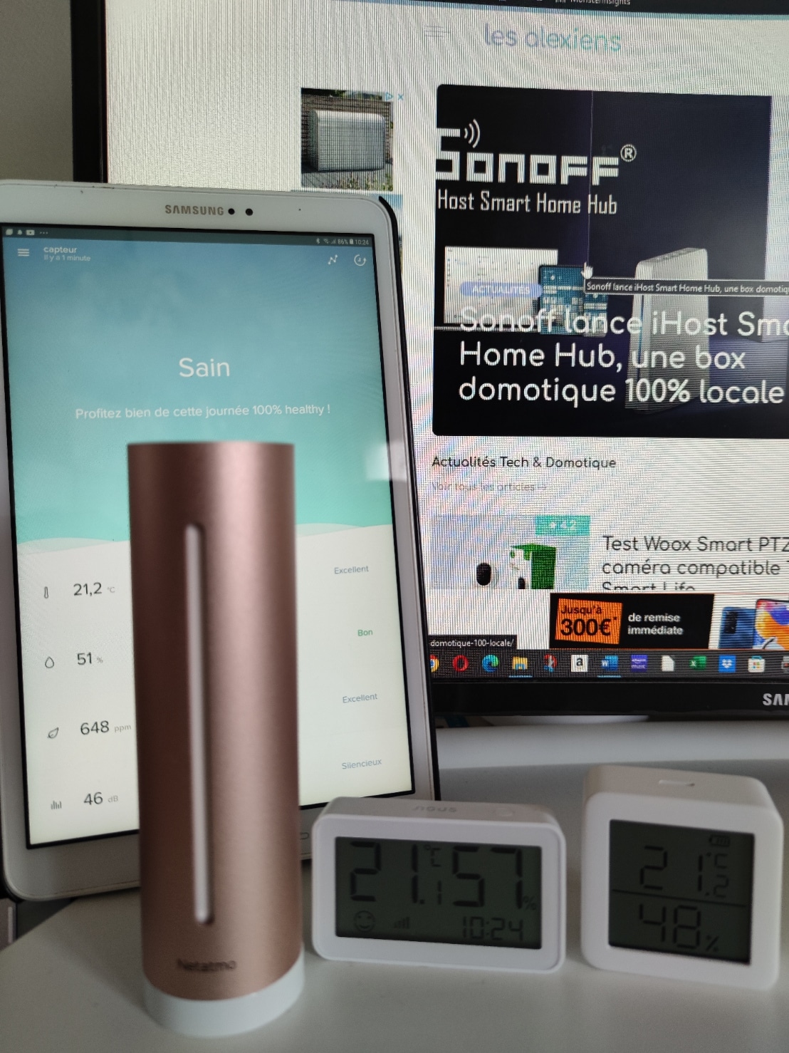 Netatmo Healthy Home Coach - Multi-capteur Température/Humidité/Qualité  de l'air/Bruit WiFi compatible iPhone/iPad/Android