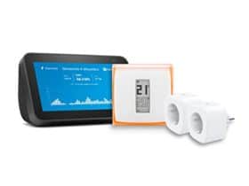 Echo Show 5 (2nd gen, modèle 2021) + Netatmo Thermostat Intelligent + 2 x Prises connectées Meross | Kit Maison connectée – Maîtrisez Votre consommation d’énergie