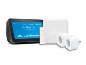Echo Show 5 (2nd gen, modèle 2021) + tado° Kit de démarrage thermostat intelligent + 2 x prises connectées Meross | Kit Maison connectée – Maîtrisez votre consommation d’énergie