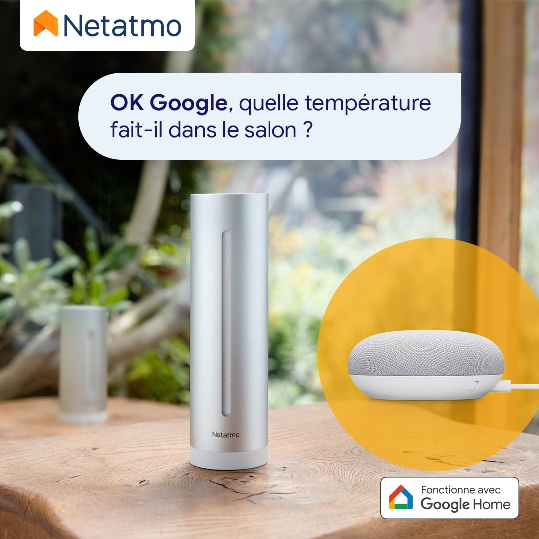 QUALITÉ DE L'AIR Netatmo Smart Home Station Météo Temps Réel Alexa Google