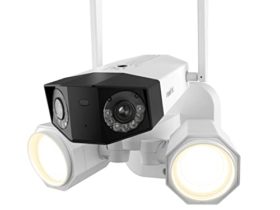 Reolink 4K Caméra Surveillance WiFi Extérieure, 8MP 2,4/5 GHz, Double Objectif Grand Angle 180°, Vision Nocturne Couleur Détection Humain/Véhicule/Animaux, Audio Bidirectionne, Duo Floodlight WiFi