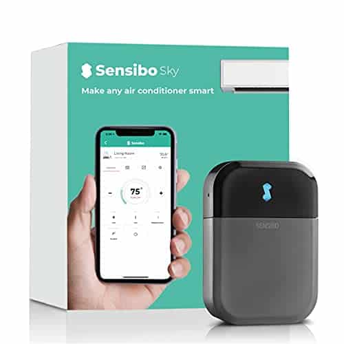 Sensibo Sky, système de climatiseur intelligent. Installé en 1 min. L’appli éco maintient le confort. Auto ON/OFF. Wifi-Google-Alexa-Siri. (Gris)