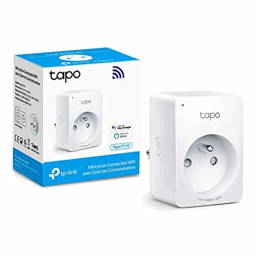 Tapo Prise Connectée WiFi, Suivi de consommation, 16A Type E, Prise Intelligente compatible avec Alexa et Google Home, Contrôler le radiateur, le chauffage, le chauffe-eau à distance Tapo P110(FR)