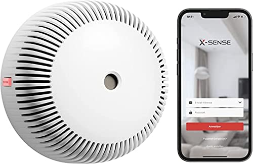 X-Sense Détecteur de Fumée Wi-FI avec Pile Remplaçable, Détecteur d’Incendie avec Fonction d'Autocontrôle, Compatible avec l’Appli X-Sense Home Security, Conforme à la Norme en 14604, XS03-WX