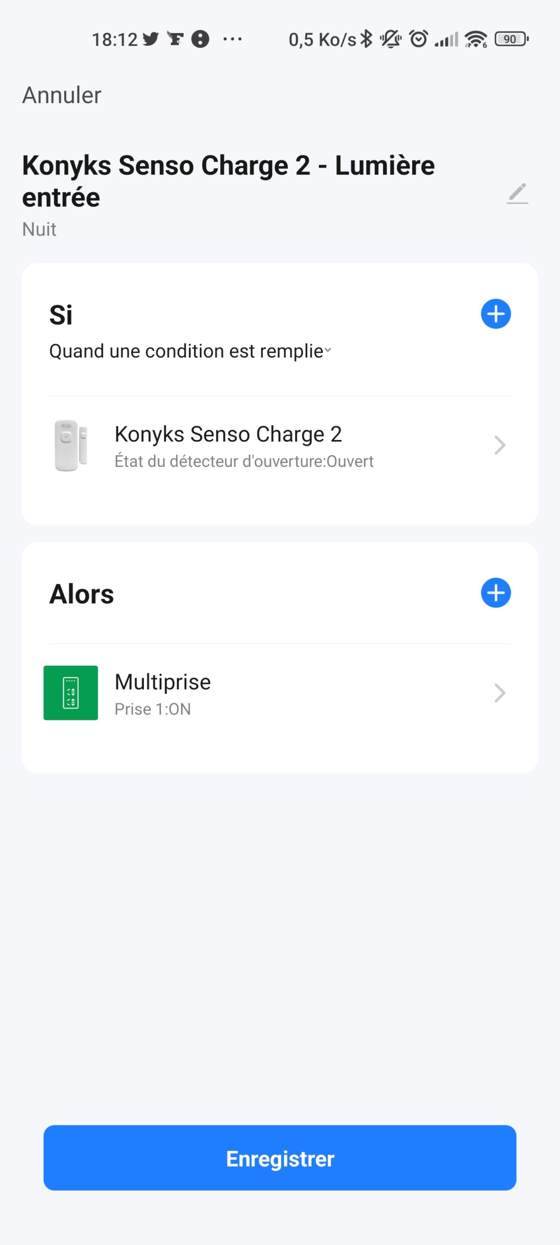 Konyks Senso Charge 2 - Détecteur d'ouverture Wi-Fi sur batterie pour