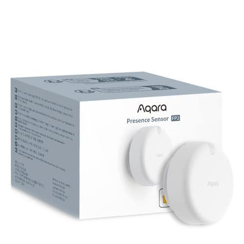 Aqara Détecteur de Présence FP2, Radar mmWave Détecteur de Présence Filaire, Positionnement de Zone, Détection Multi-Personnes et Chute, Compatible avec HomeKit, Alexa, Google Home et Home Assistant