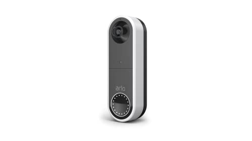 Arlo Sonnette Connectée Sans Fil Exterieur Etanche Avec Camera, HD 1080p, 180° Vision Nocturne, Sirène, Détection Mouvement, Audio Bidirectionnel, Inclus 90 Jrs Arlo Secure, Produit De Qualité, Blanc