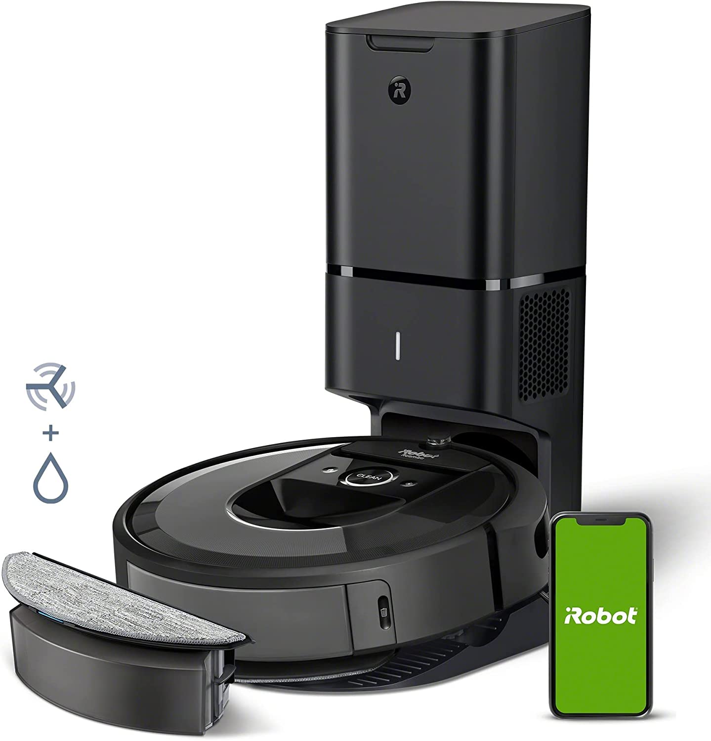 irobot Aspirateur Robot et Laveur de sols Roomba Combo connecté Via Wi-FI avec Plusieurs Modes de Nettoyage - Aspiration puissante - Lavage Quotidien - Suggestions personnalisées