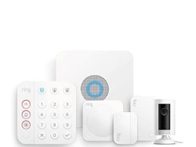 Ring Alarm Kit 5 pièces (2e gén.) + Indoor Cam par Amazon | Système d'alarme de maison sans fil connecté avec caméra intérieure | Système de sécurité domestique avec surveillance assistée optionnelle