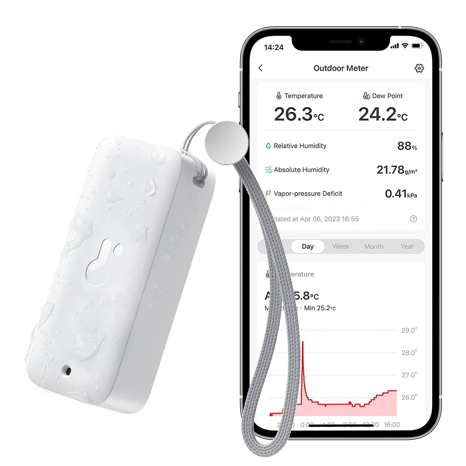 Capteur de température et d'humidité de l'air connecté avec commandes  vocales