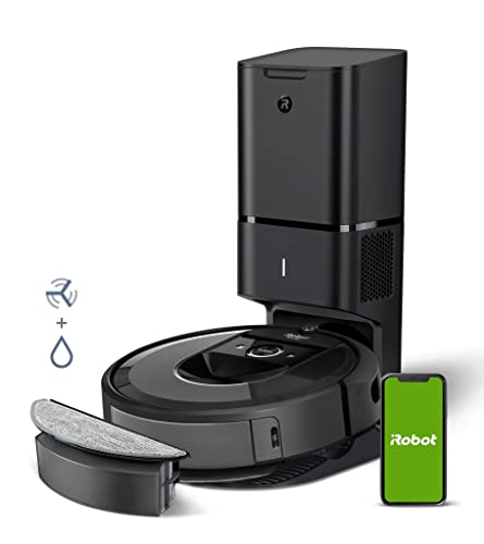 iRobot Roomba Combo i8+ (i8576) - Robot Aspirateur & Laveur - Aspire ou Lave d'un Changement de Bac - Connecté WiFi - Cartographie Votre Intérieur - Compatible Assistants Vocaux - Système d'autovidage