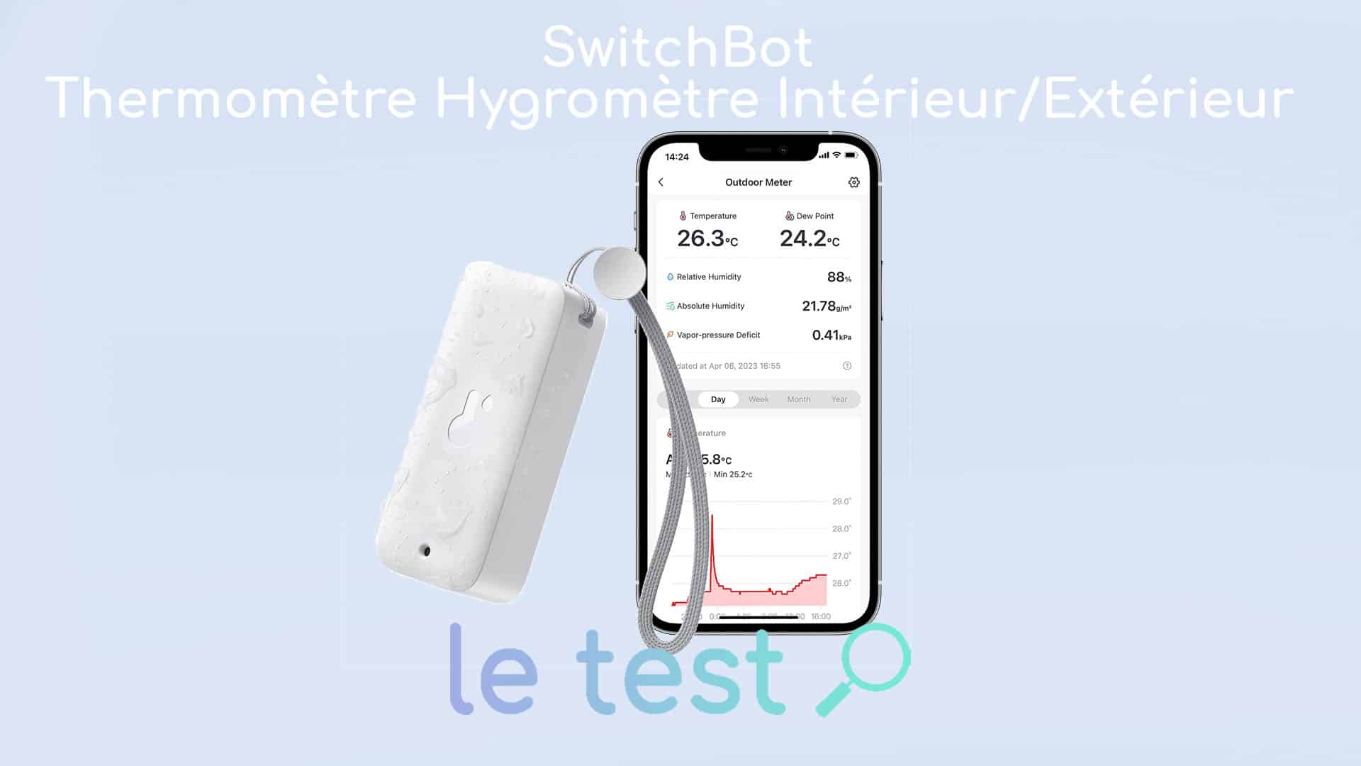Thermomètre/Hygromètre SwitchBot Meter Pro - Connecté Bluetooth, Mesure Température Et Humidité, Blanc