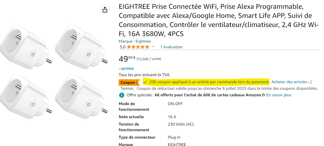 Des prises connectées compatibles Tuya / Smart Life à 7€ l'unité – Les  Alexiens