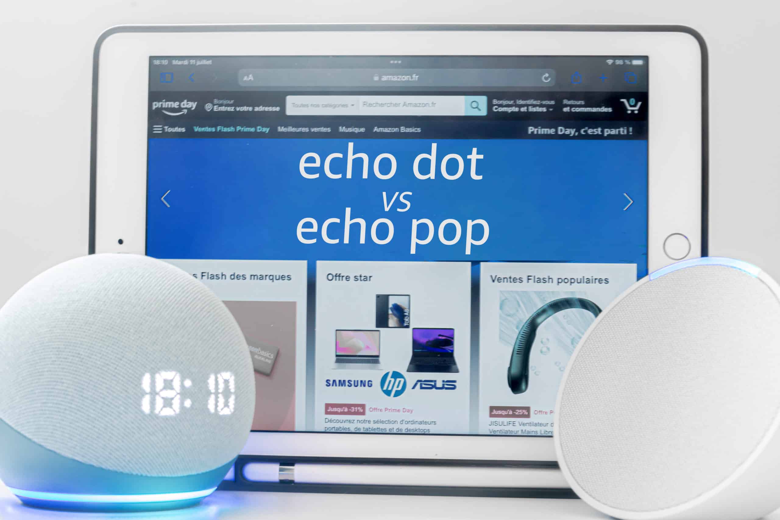 Assistant vocal & Enceinte connectée  Echo Pop (2023) - Compacte,  Avec Alexa, Coloris au choix –