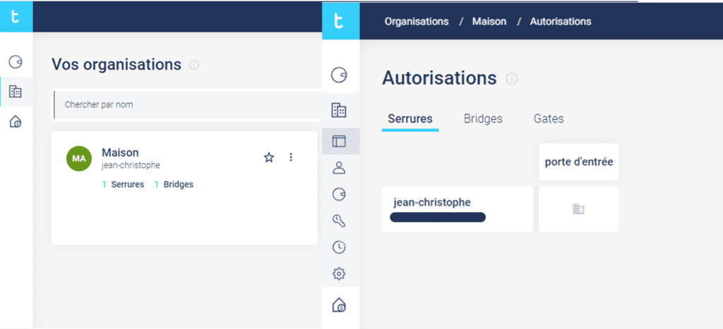 Portail web de gestion de la serrure connectée Tedee Go