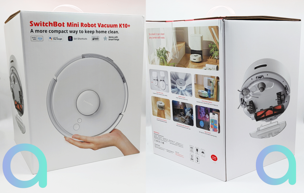 Un packaging plus compact pour ce mini aspirateur robot K10+ de SwitchBot