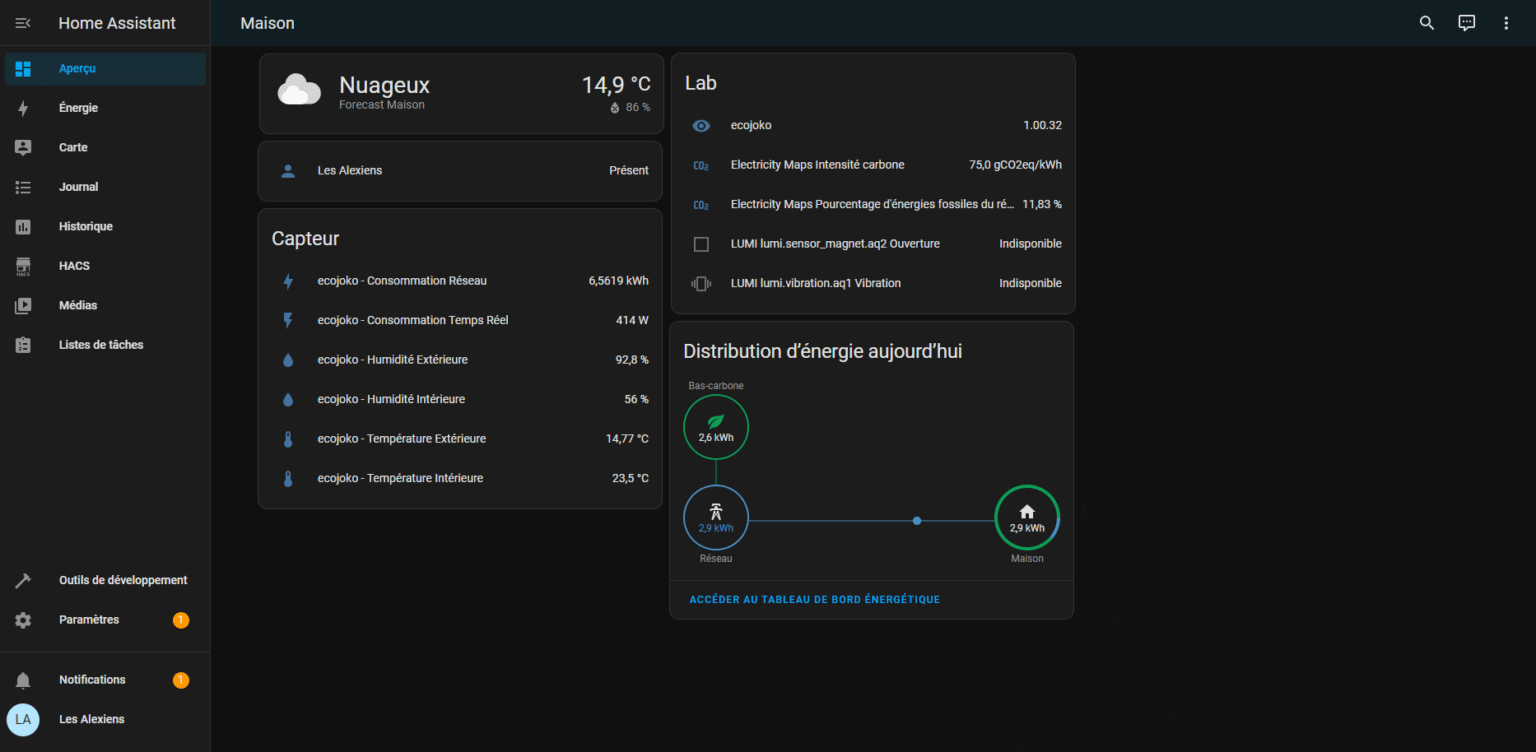 Comment intégrer Ecojoko sur Home Assistant pour suivre sa consommation électrique avec Linky