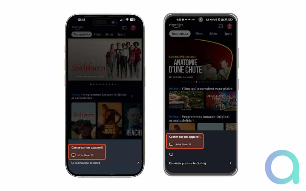 Exemple de diffusion vidéo avec Matter Casting sous iOS et Android