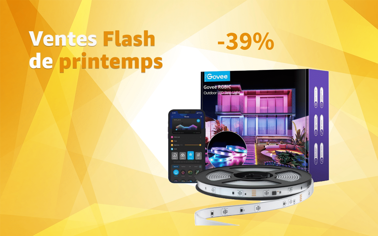 Vente Flash Govee ruban LED RGBIC outdoor