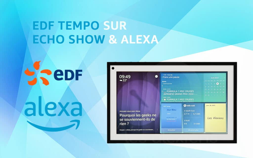 Comment afficher la couleur EDF Tempo du jour sur Echo Show grâce à une skill Alexa et un widget.