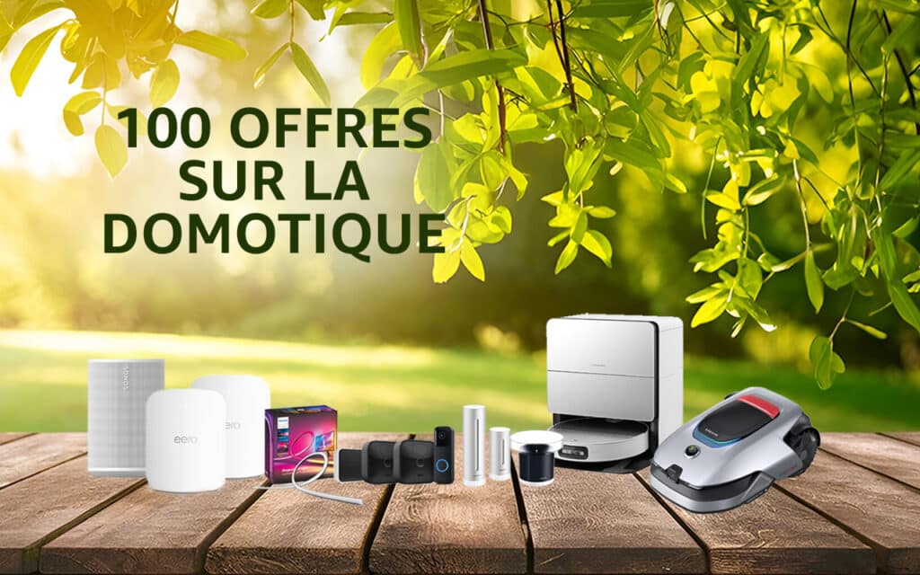 Améliorez votre maison connectée ce week-end en profitant de 100 offres sur la domotique : prises connectées, caméras de surveillance, robots aspirateurs, luminaires intelligents et bien plus encore.