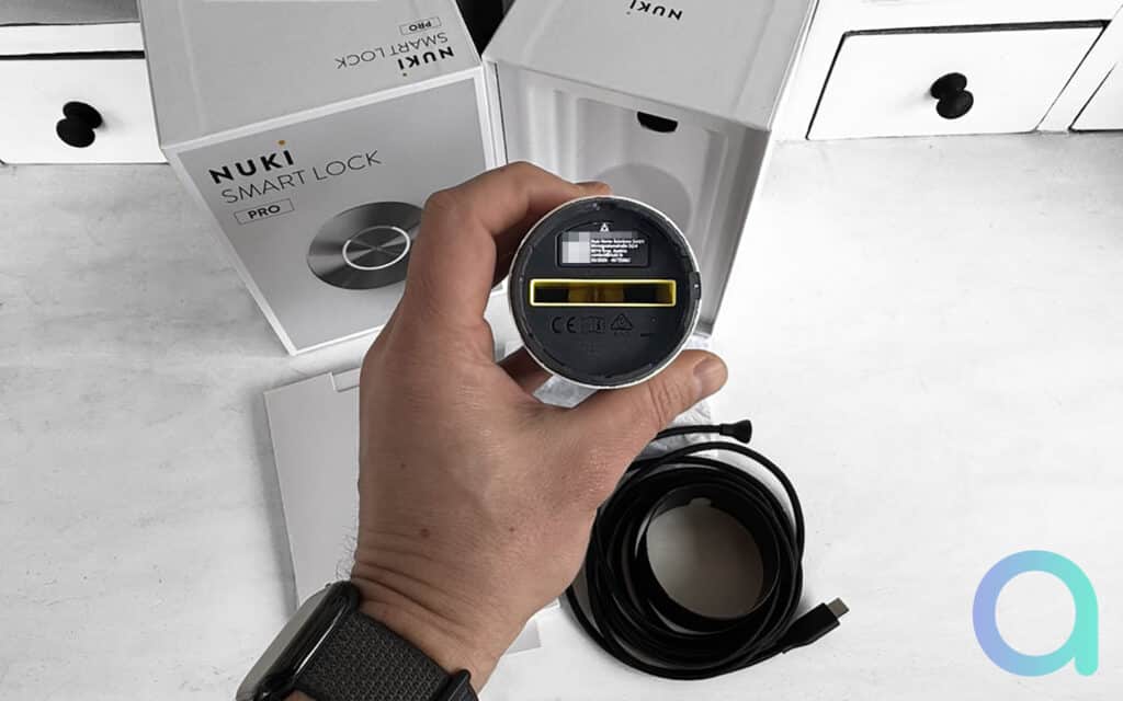 Emplacement pour la clé de la porte sur Nuki Smart Lock Pro 5