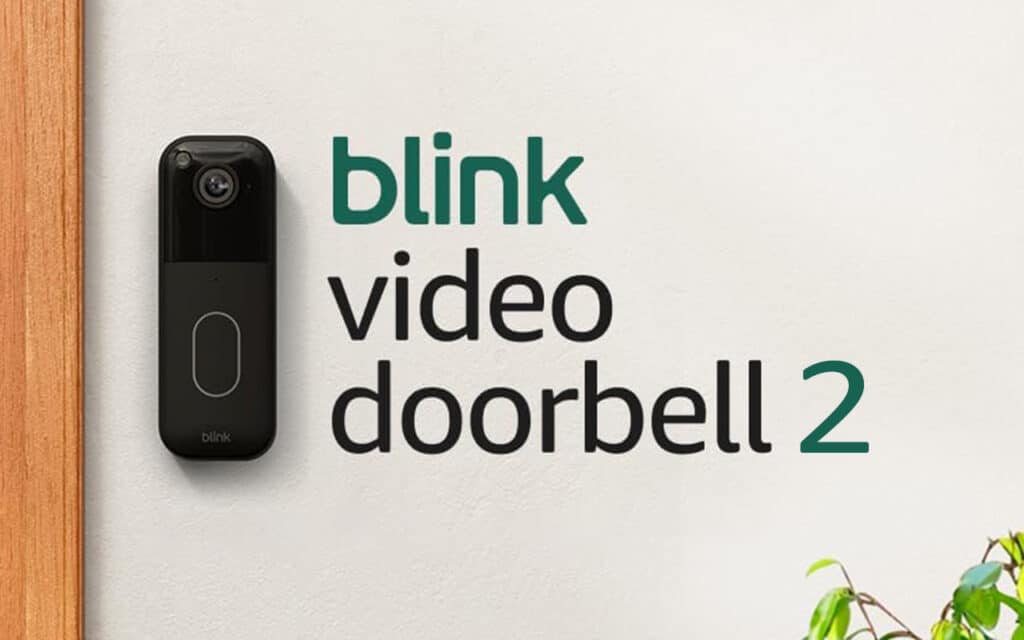 Zoom sur la Blink Video Doorbell (2e génération) : meilleure qualité d'image et champ de vision élargi pour plus de sécurité.
