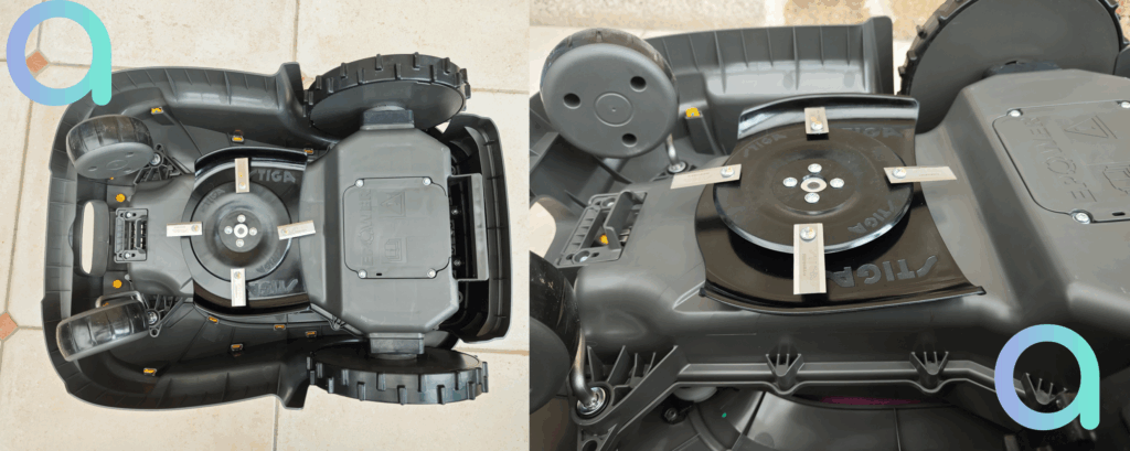 4 lames réglables en hauteur de 20 à 60 mm équipent le Stiga A500