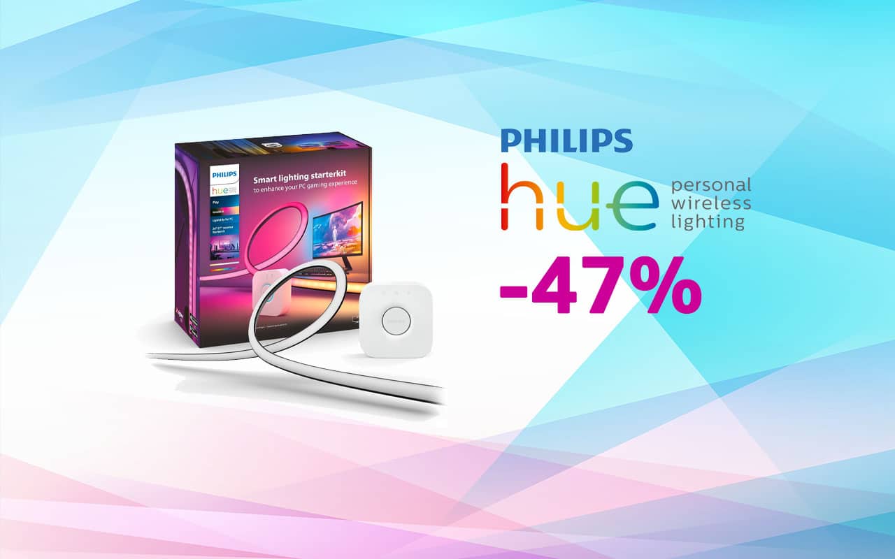 Transformez votre setup PC avec le Philips Hue Play Gradient Lightstrip PC à -47%