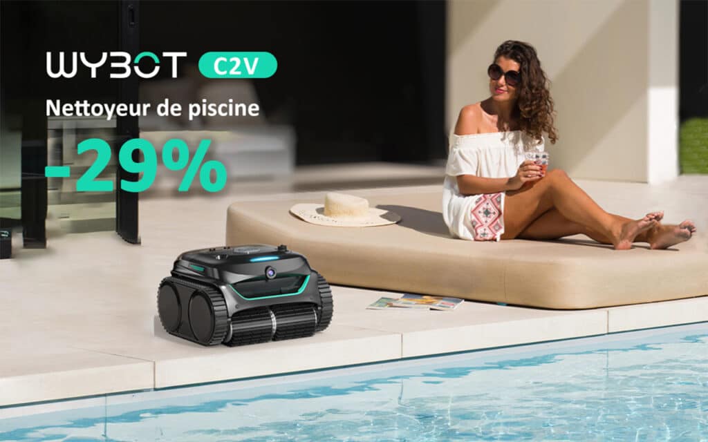 Profitez de deux offres sur les robots de piscine WYBOT C2 et C2 Vision AI avec 29% de remise sur Amazon